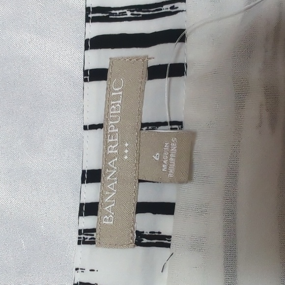 Banana Republic Factory Black & White Striped Pleated Preppy Tennis Skirt Size 6 - Picture 5 of 7